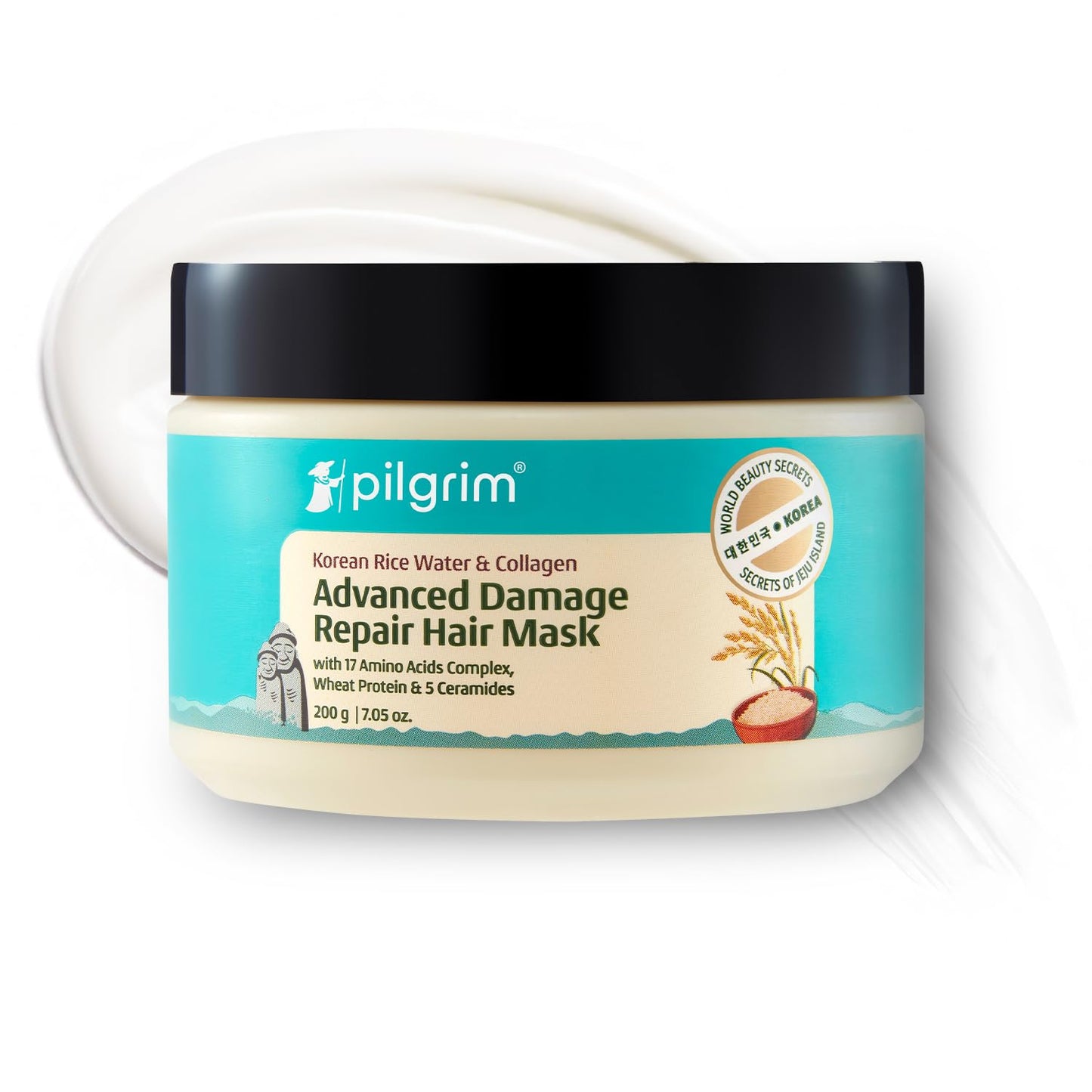 Pilgrim Unscented Korean Rice Water & Collagen Advanced Damage Repair Mask 200 gram