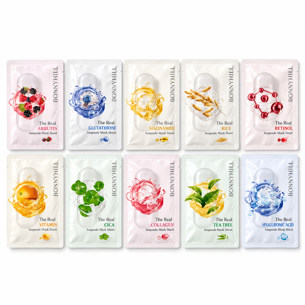 BONNYHILL The Real Ampoule Sheet Mask - 10 Types (0.81 oz/ 23g)