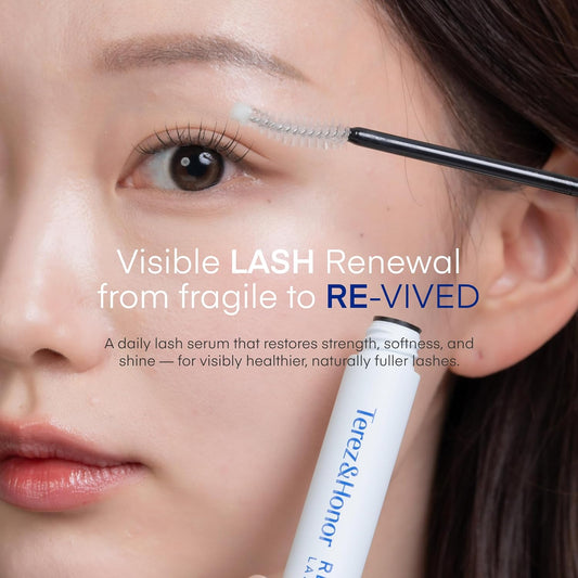 Terez & Honor REviving Lash Serum - Korean Vegan PDRN Lash Growth Serum for Longer, Fuller, Healthier Lashes - Peptide & Biotin Lash Conditioner for Root Strengthening - Clean, Gentle, Made in Korea