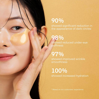 TEREZ & HONOR 24K Gold Retinol Under Eye Patches - 60 Korean Hydrogel Eye Masks with Collagen Peptide for Wrinkles, Dark Circles, Puffy Eyes, Radiance & Firming - Self Care, Gifts for Women and Men